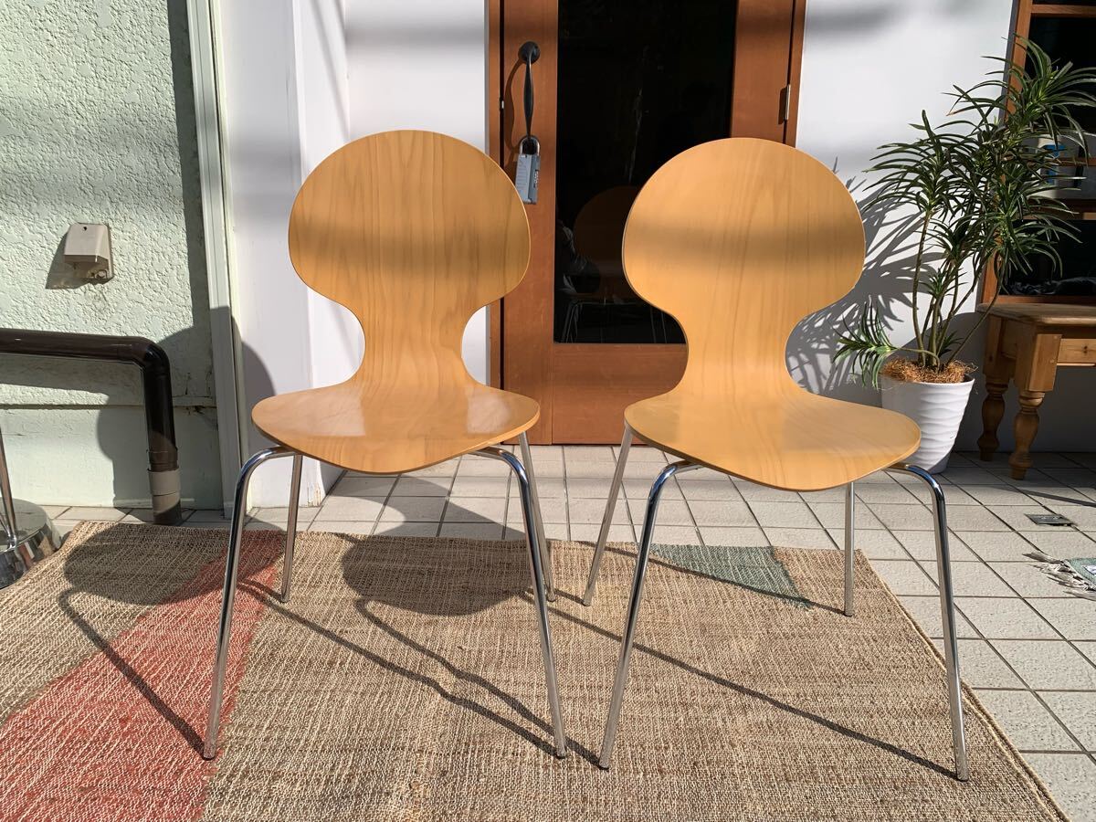 G0273★ ITALY イタリア IMS ダイニングチェア ☆2脚セット☆ 北欧モダン W53 × D50 ×H86 SH45.5 スタッキング可能 椅子拍卖