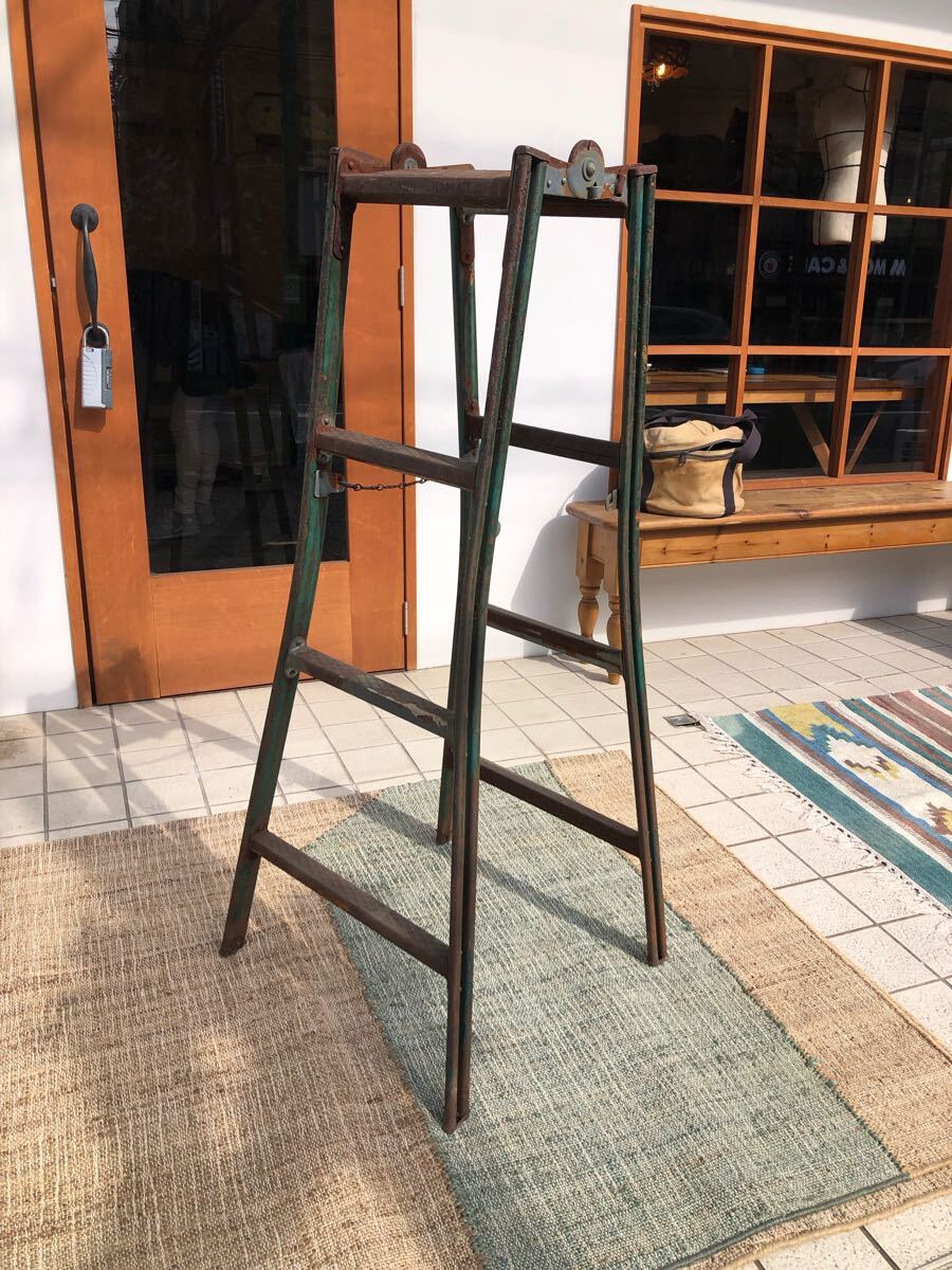 G0245★ 脚立 はし ガーデニング インテリア 店舗什器 おしゃれ 横幅42 × 奥行き30 × 高さ122 アンティーク調 レトロ拍卖