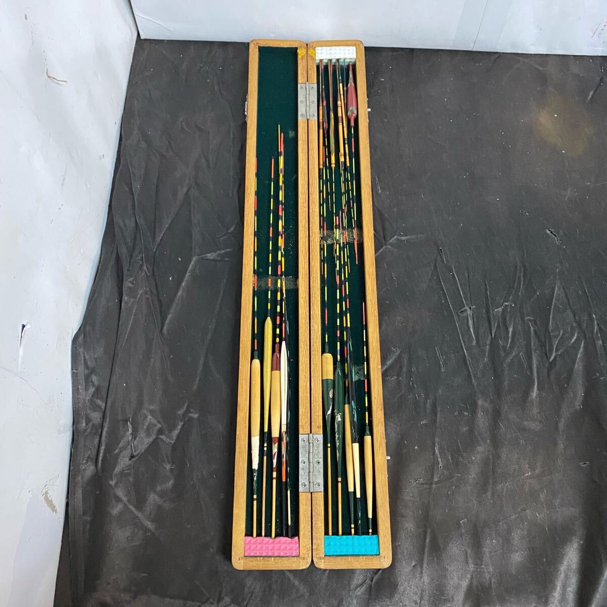 へら浮き ウキ 18個セット 木製ケース付拍卖