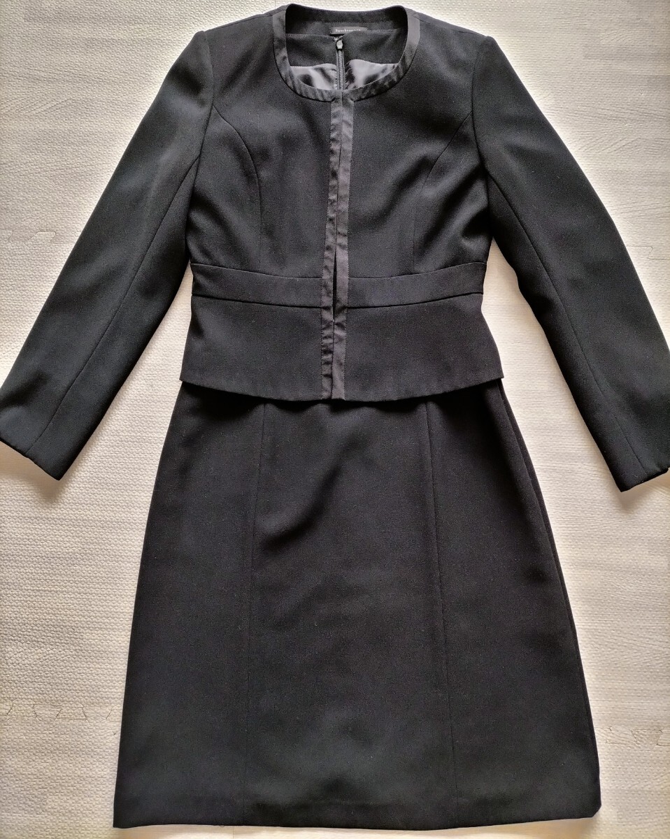 フォーマル◆ジャケットワンピースセットアップ◆ ブラック黒◆卒業式入学式◆9号Mセレモニー拍卖