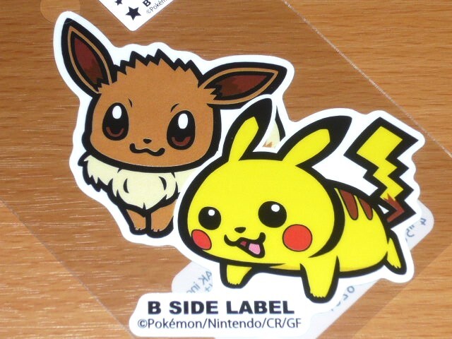 ◆ポケモン ステッカー◆ピカチュウ&イーブイ◆B-SIDE LABEL◆拍卖