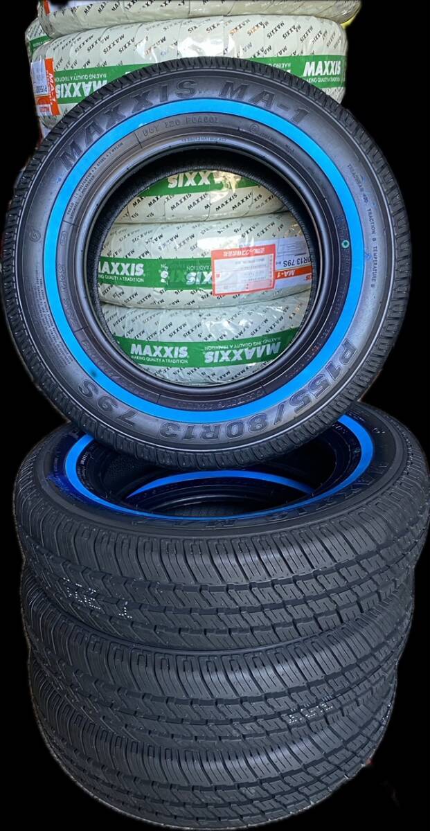 ☆★MAXXIS MA-1 155/80R13 4本セット ホワイトリボンタイヤ マキシス ローライダー インパラ キャデラック 13インチ★☆拍卖