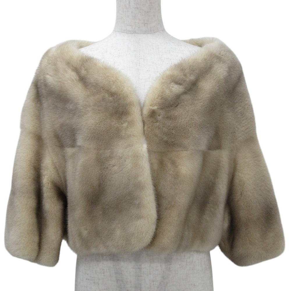 美品 DAISY LIN for FOXEY デイジーリン フォー フォクシー ミンク ボレロジャケット 33604 サイズF ベージュ系拍卖