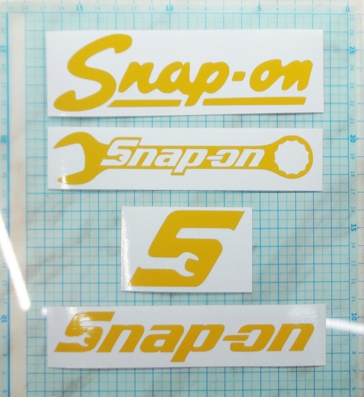 残りが僅か 送料無料 スナップオン Snap-On ステッカー 反射タイプ 黄色 イエロー 新品未使用品 4枚まとめて 残りが僅か 早い者勝ち拍卖