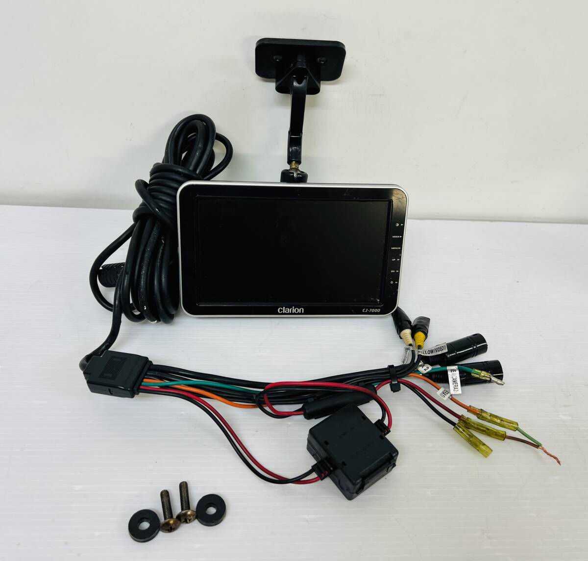 1A046m Clarion クラリオン バックモニター バックカメラ用 CJ-7000 電源ケーブル付き 4.3メートル 12V/24V 動作確認済み 1拍卖