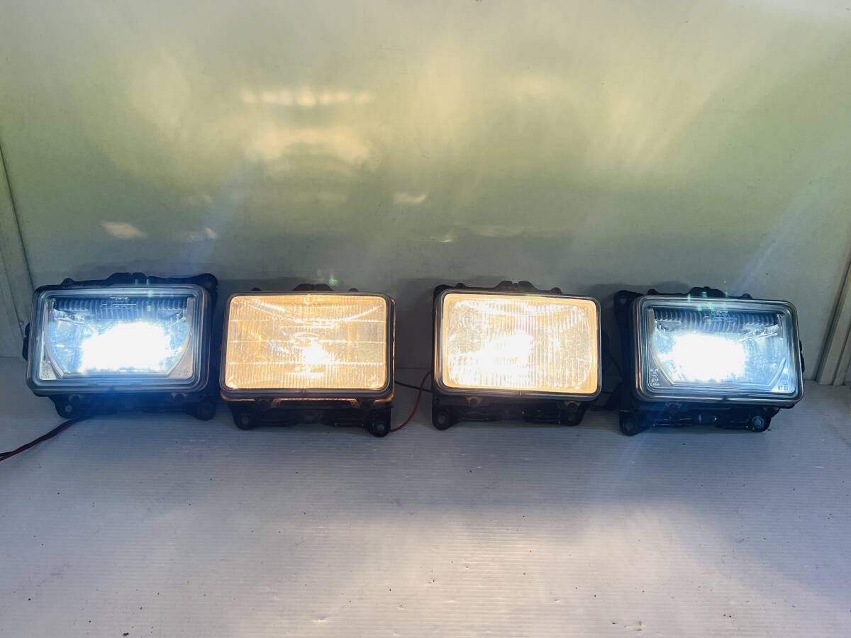 12068N トラック バス KOITO LEDヘッドライト左右 24V ロービーム 角型 24365 KT23 KOITO HALOGEN KH11 4個 通電確認済み 1拍卖