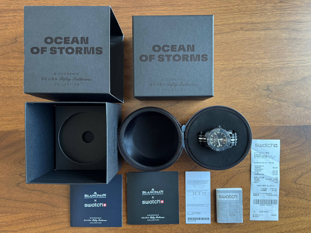 Swatch BLANCPAIN スウォッチ ブランパン オーシャンオブストームス フィフティファゾムス 付属品完備 正規店購入 保証 25年2月購入拍卖