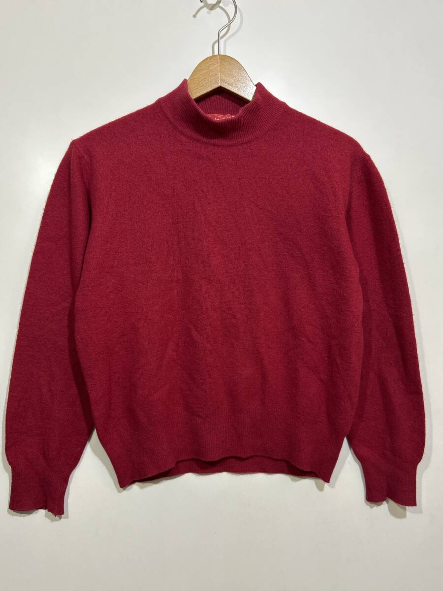 ★ イタリア製 alain manoukian アランマヌキャン ハイネック アンゴラミックス ウールセーター ニット 赤 レッド ワンサイズ拍卖