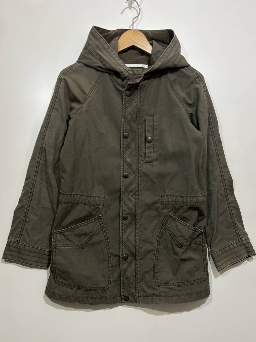 ★ LeviStrauss & Co. ミリタリー調 ハーフコート コットンジャケット 緑 グリーン カーキ フルジップ アウター フーディー S拍卖