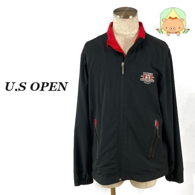k0095 ③U.S OPEN【M】カットソー ハイネック ハーフジップ ブラック 処分セール拍卖