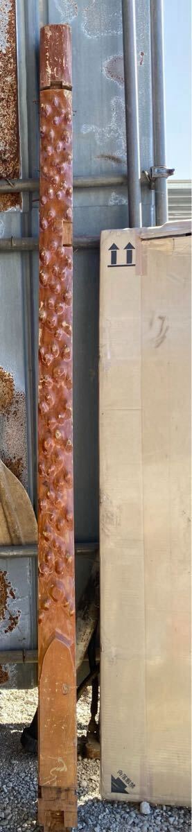 希少 前彫 床柱 全長約30cm 飾り柱 彫り加工 茶室 和室 床の間 木材 角材 02【直接引取】拍卖