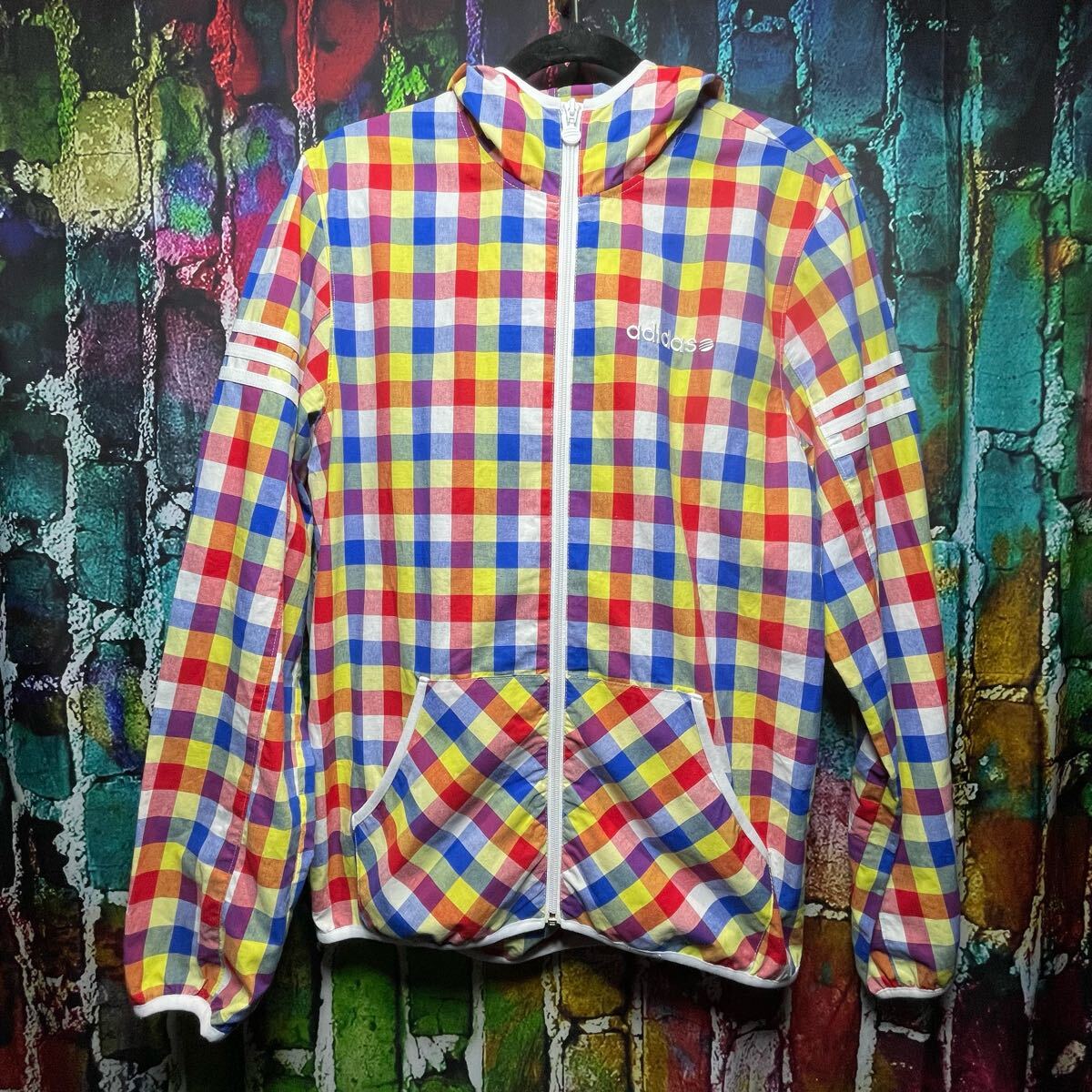 adidas アディダス ギンガムチェックジャケット size L拍卖