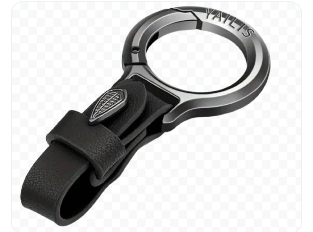 自動車キーホルダー ガンメタグレーバックル キーリング拍卖