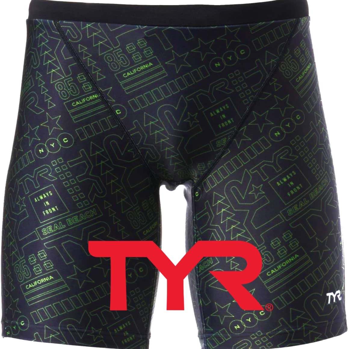 #708)TYR(ティア) メンズ水着 スパッツ トレーニング 練習用 JLOGO512 GN マリンスポーツ 競泳練習用拍卖