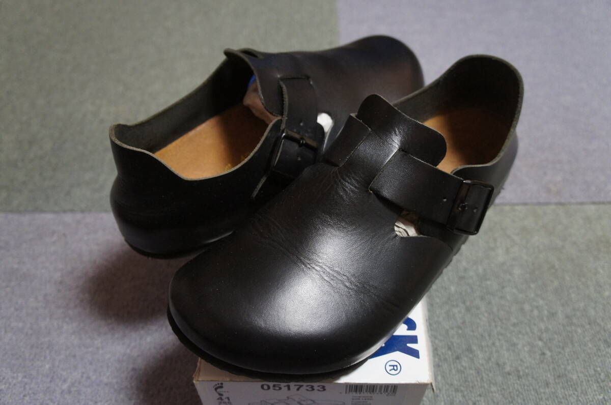 人気カラー ロンドン ビルケンシュトック ナチュラルレザー ブラック ボストン拍卖