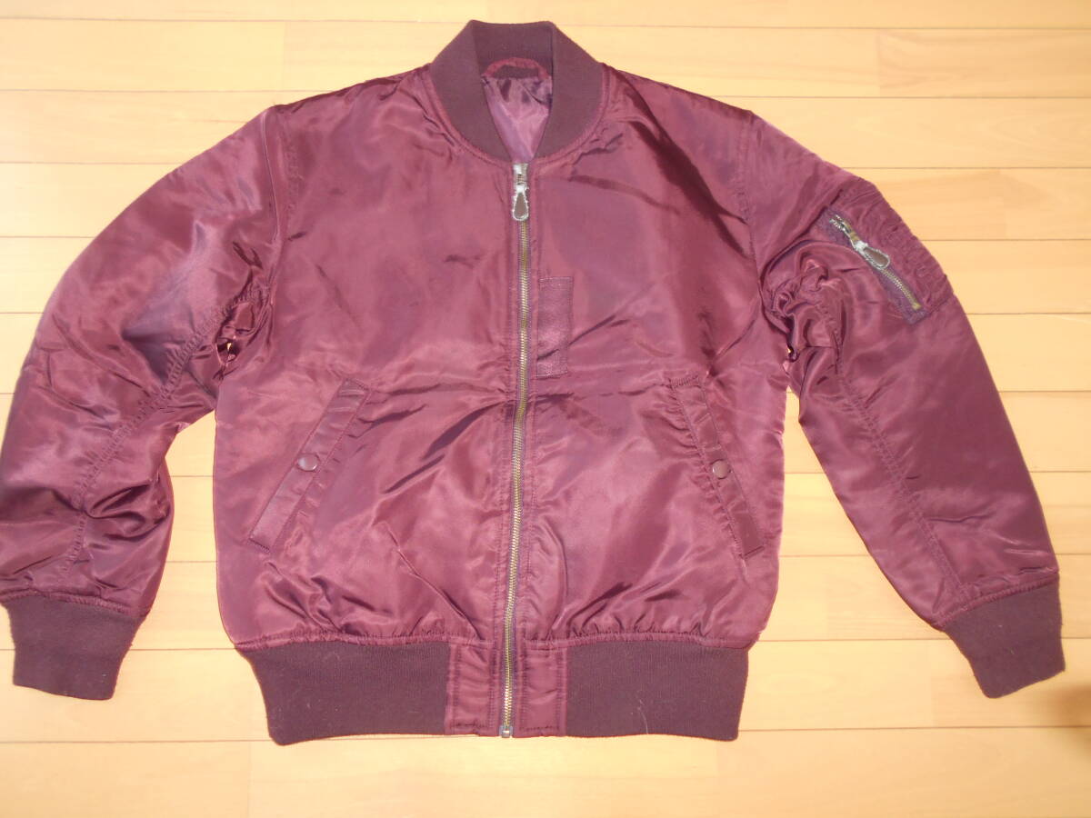 【特別価格】★GU no.311-277515 MA-1タイプ 中綿ジップジャケット★エンジsizeM★拍卖