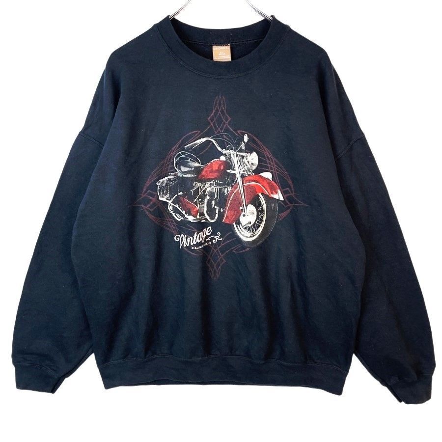 ジョージGeorgeバイクスウェットトレーナーBIKEモーターサイクルmotorcycleバイカー黒ブラック赤レッドvintageヴィンテージ41118拍卖