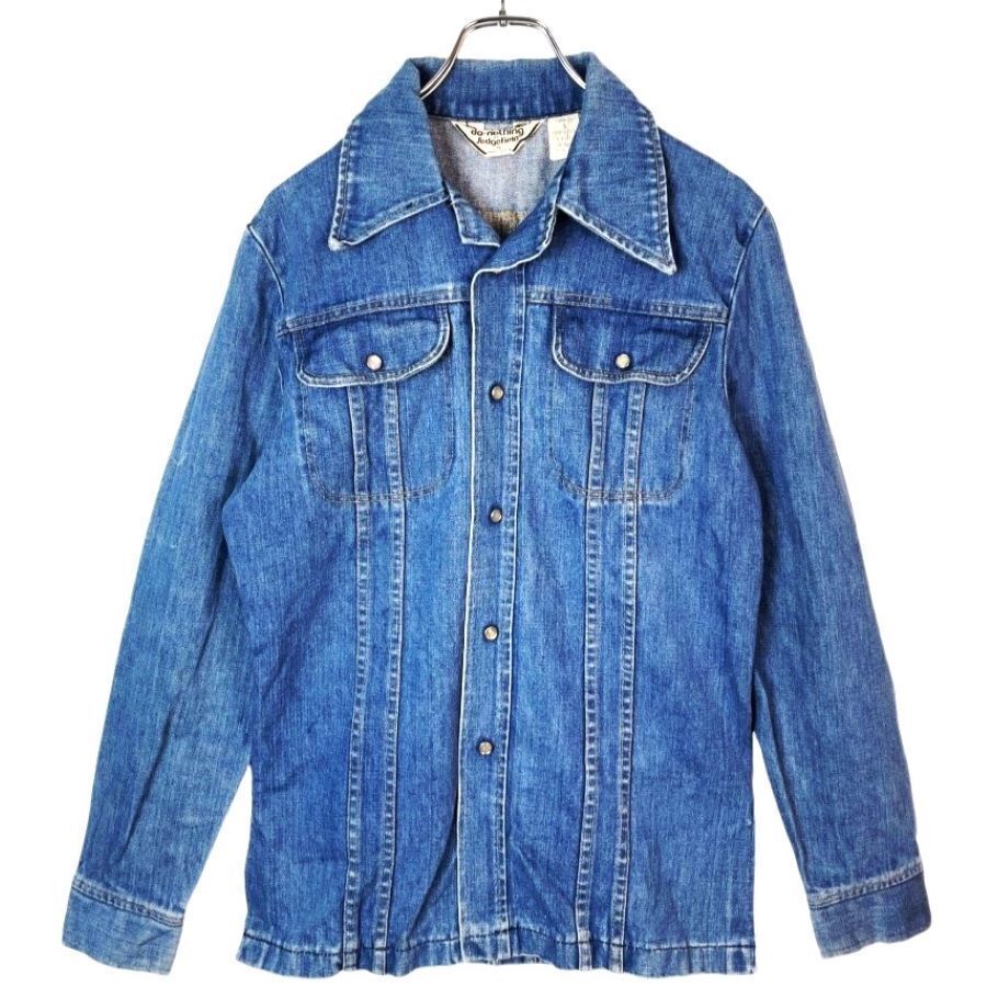 USA製セッジフィールドDO-NOTHING by SEDGEFIELDデニムシャツデニムジャケットGジャン開襟オープンカラー青ブルーデカ襟41115拍卖
