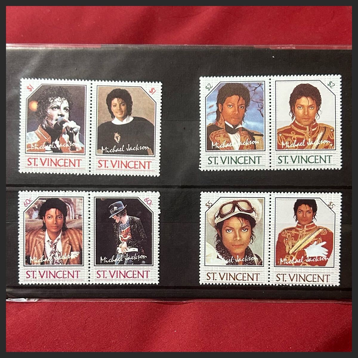 マイケルジャクソン 切手 8枚セット 新品未使用品 セントビンセント・グレナディーン発行拍卖
