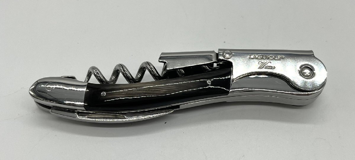 ●①Laguiole ラギオール ソムリエナイフ ワインオープナー ウッド系 ブラック 箱,ケース付き拍卖
