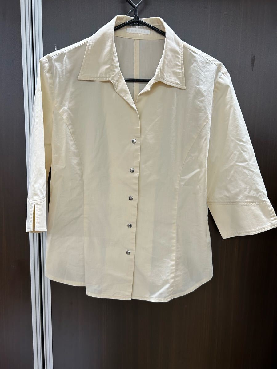 jd2e220 シャツ 美品 オフホワイト  ブラウス フォーマル 春服 七分袖 シンプル おしゃれ拍卖