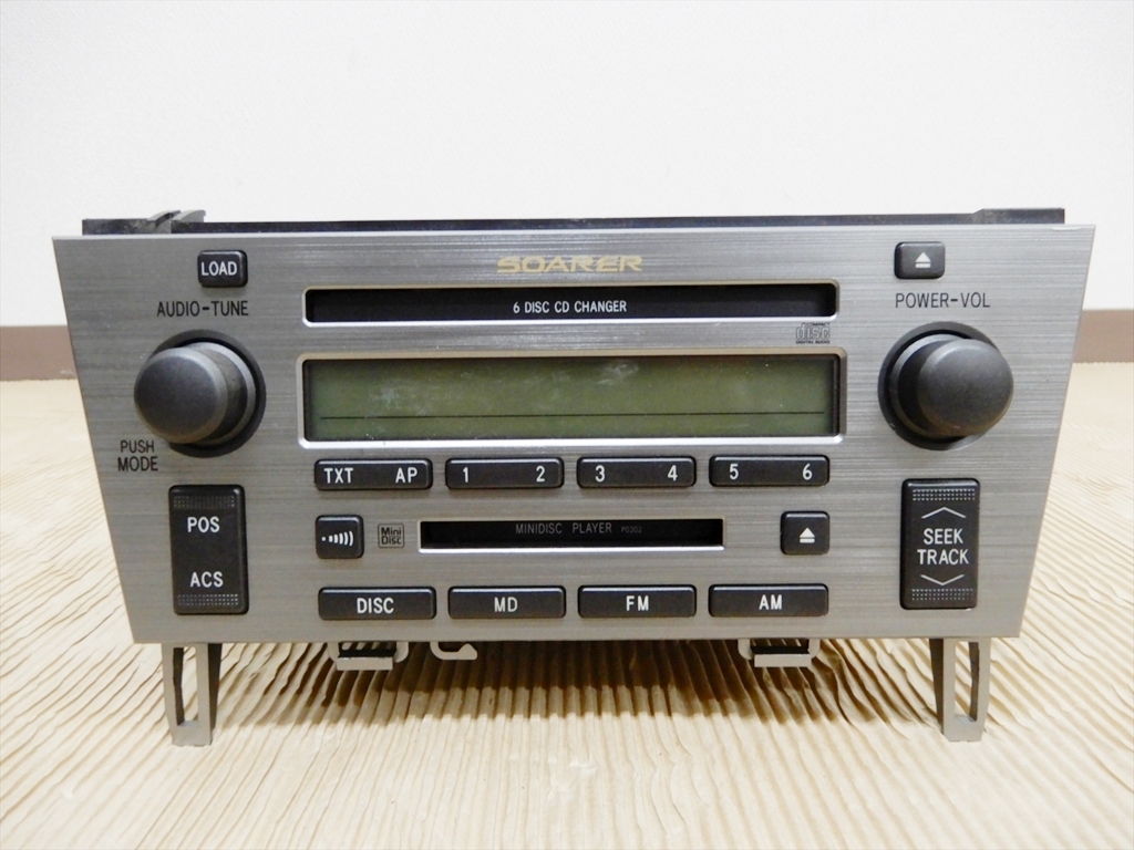 即決!40系 ソアラ 純正 CD/MD デッキ オーディオ 86120-24380 ジャンク!拍卖