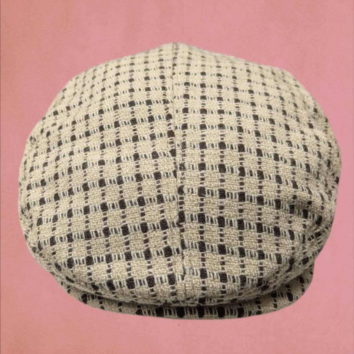 ウールツイードチェック柄 ハンチング帽拍卖