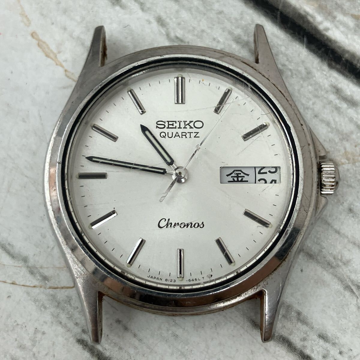 セイコー SEIKO デイデイト 腕時計フェイス クオーツ クォーツ シルバーカラー ラウンド 動作未確認 クラウン chronos【7112】拍卖