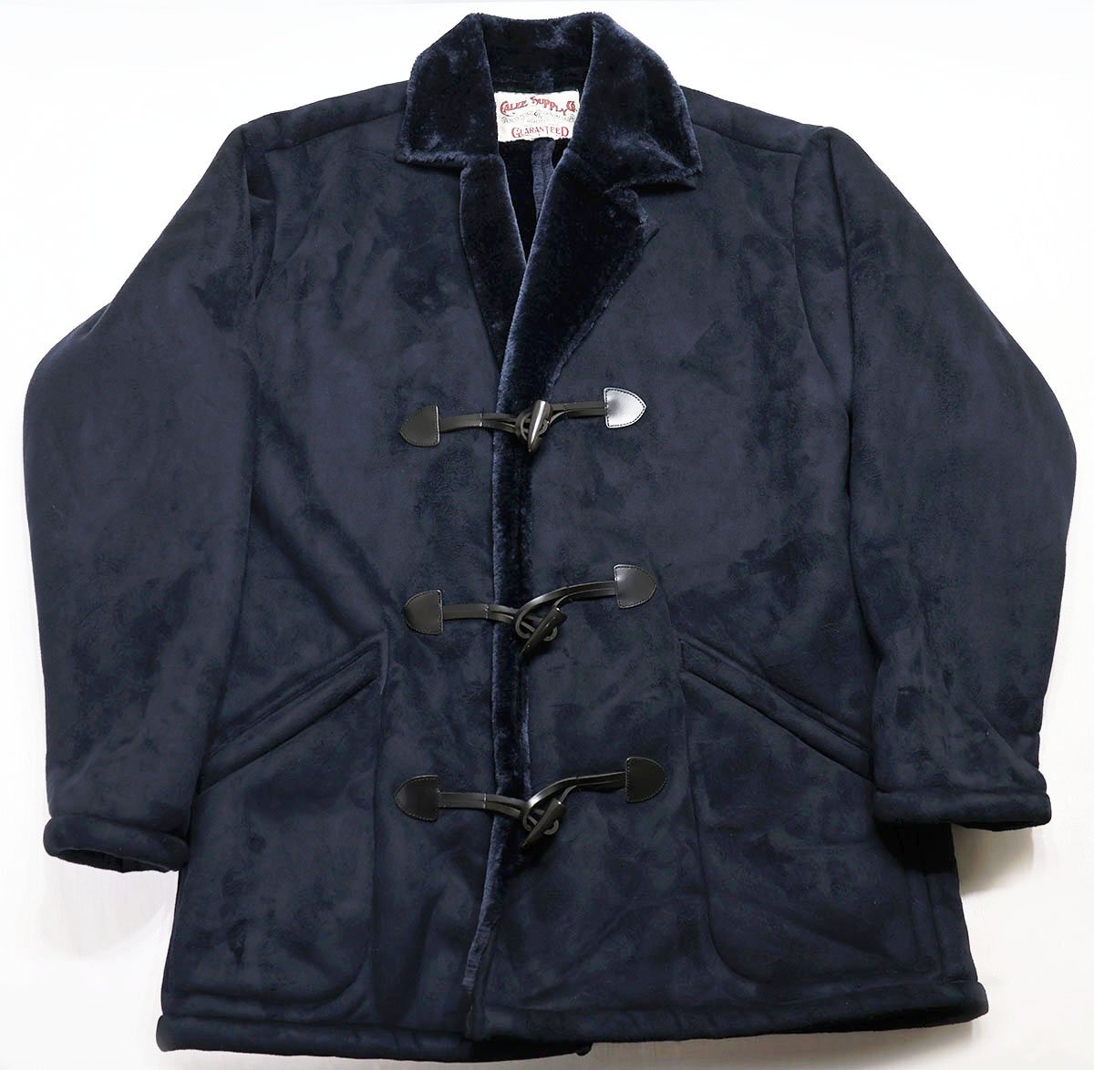 CALEE (キャリー) Fake Mouton Toggle Coat / フェイクムートン トグルコート CL-19AW052 極美品 ネイビー size L / ハーフコート拍卖