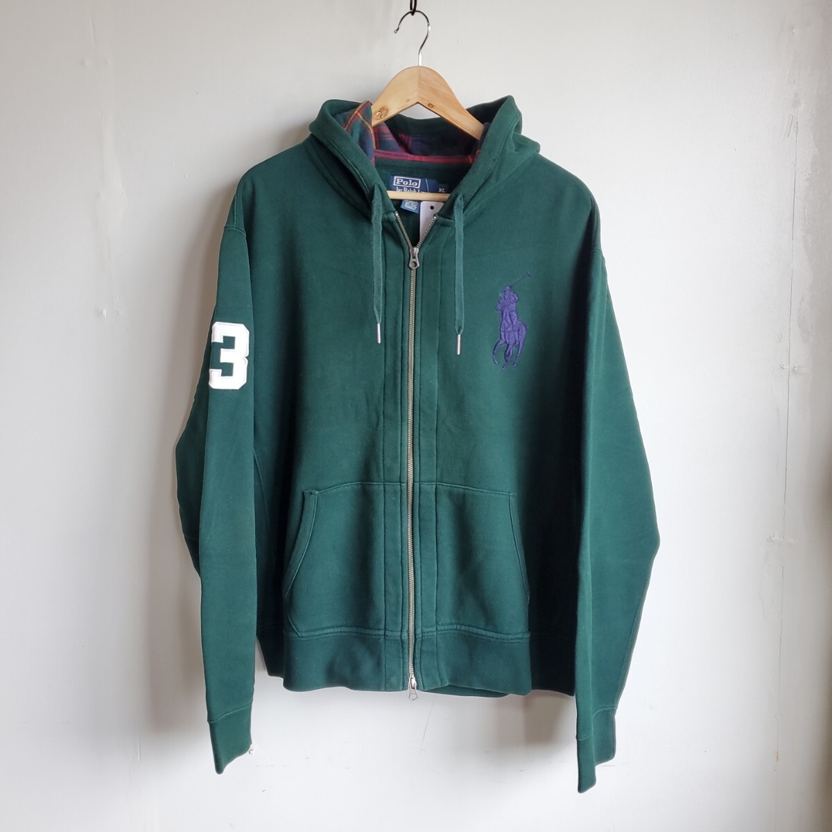 ◆【sizeXL】POLO RALPH LAUREN スウェットパーカー 緑 グリーン USED 中古 ビッグポニー ポロラルフローレン アメカジ拍卖