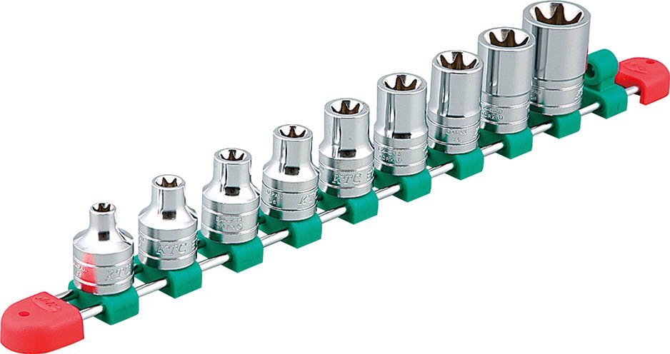 KTC ケーティーシー TB4E09 (12.7SQ) E型トルクスレンチセット 品番:TB4E09 トルクス ソケット B4-E8 E10 E11 E12 E14 E16 E18 E20 E24拍卖