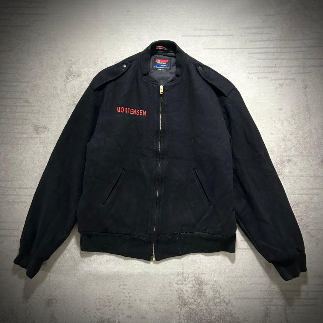 80's US ARMY ウール ボンバーJKT 刺繍 短丈 L拍卖