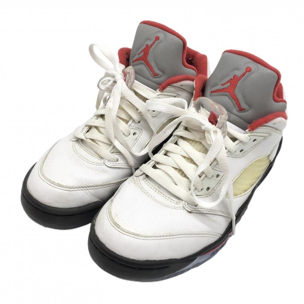 ナイキ エアジョーダン ゴルフシューズ 白×レッド CU4523-100 AIR JORDAN 5 LOW メンズ 25.0 ゴルフウェア NIKE拍卖