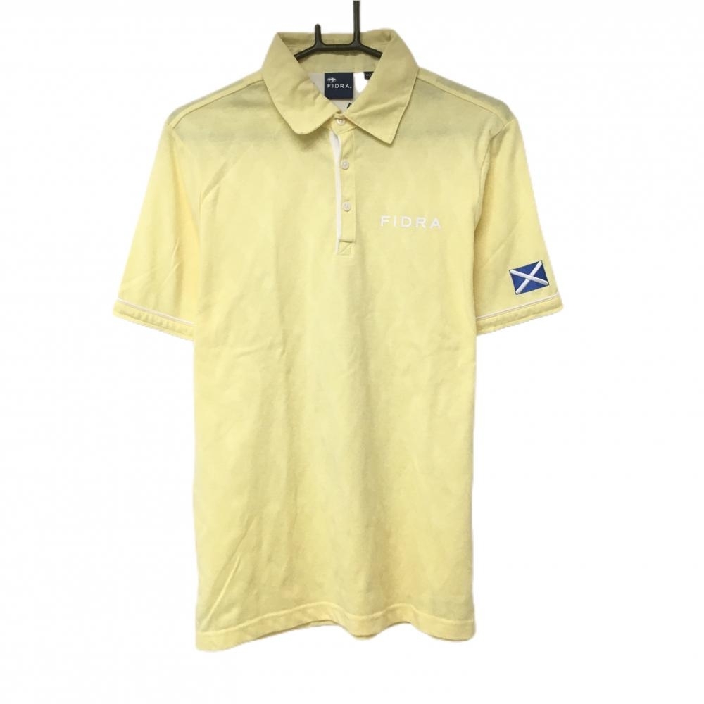 フィドラ 半袖ポロシャツ イエロー 格子調織生地 メンズ M/M ゴルフウェア FIDRA拍卖