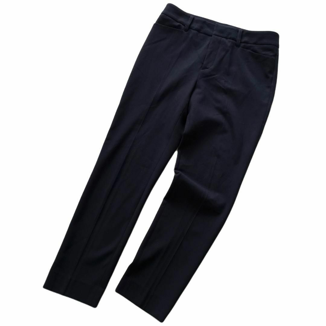 インディヴィ INDIVI スラックス ストレートパンツ スーツ ストレッチ ウォッシャブル 紺 ネイビー 38 M レディース拍卖