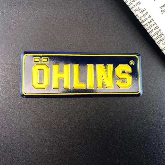 【ゆうパケット送料込】OHLINS(オーリンズ) ミニエンブレム 横8cm 縦3cm 厚さ1mm ブラック ②拍卖