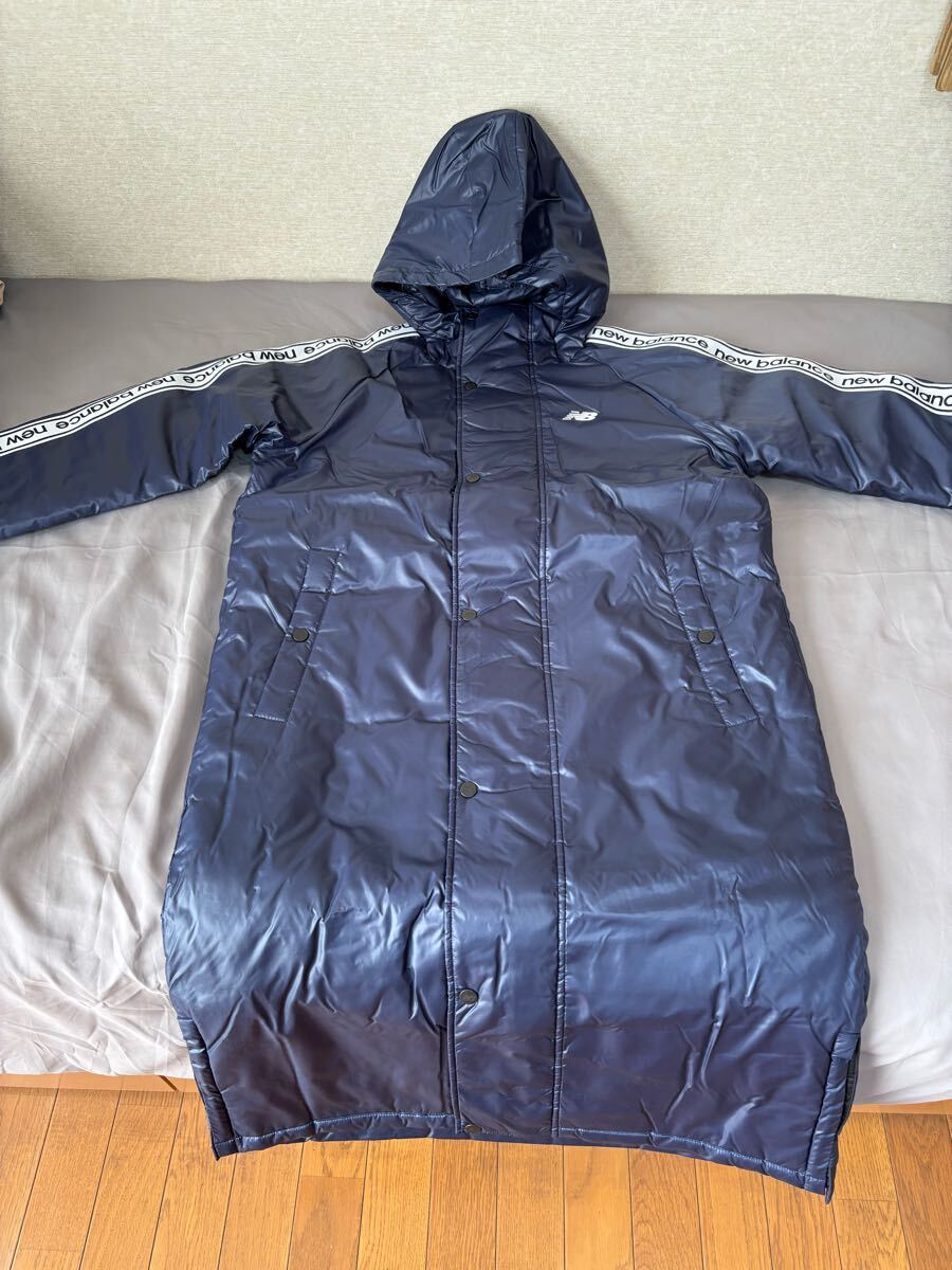 ニューバランス ベンチコート ネイビー 中綿入り ロングコート拍卖