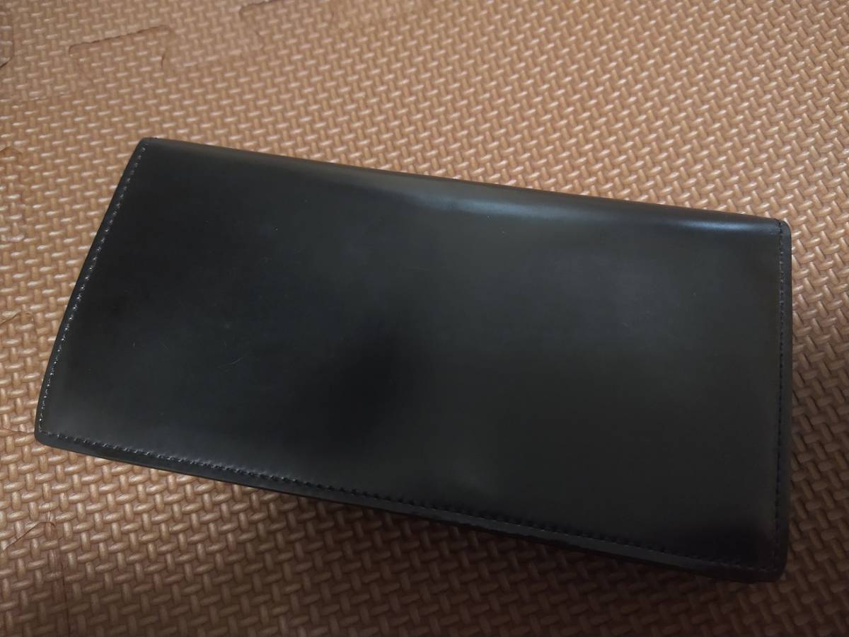 都内三越購入 カミーユフォルネ コードバン 長財布 黒色 札入れ 小銭入れなし 希少拍卖