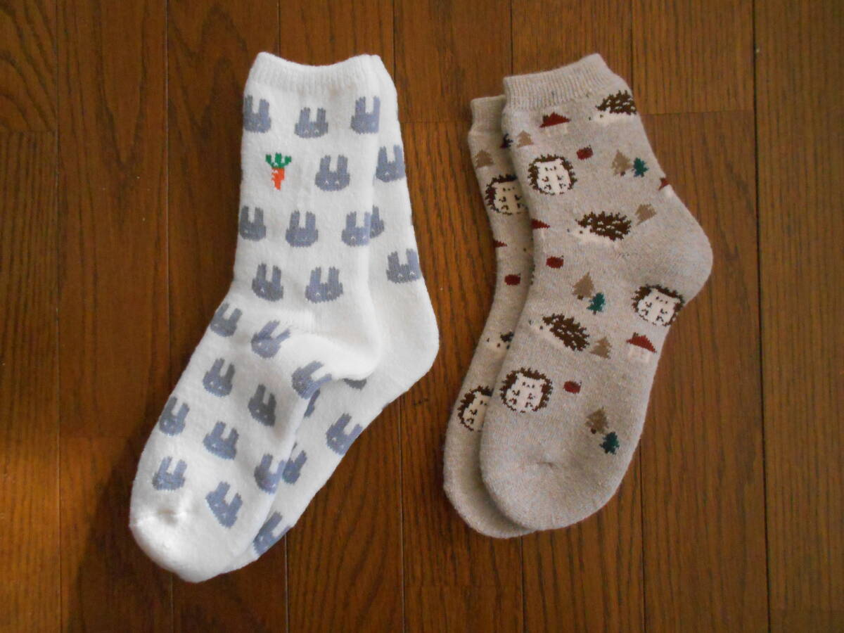 冬用 厚手靴下 レディース 2足組 新品未使用品 拍卖