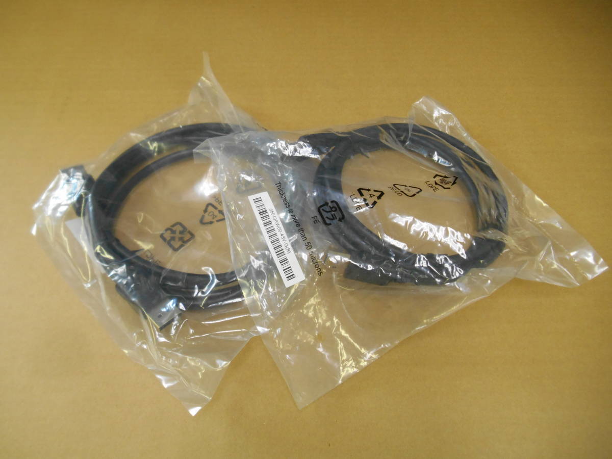 新品未使用 ディスプレイポートケーブル オス×オス 2本セット ケーブル長1.72cm (11拍卖