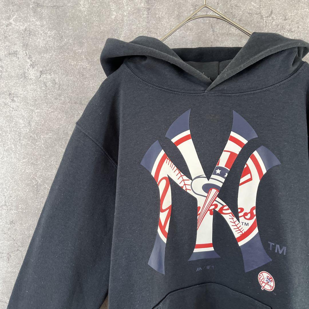 Majestec NY YANKEES スウェットパーカー Mメンズ紺 W1拍卖