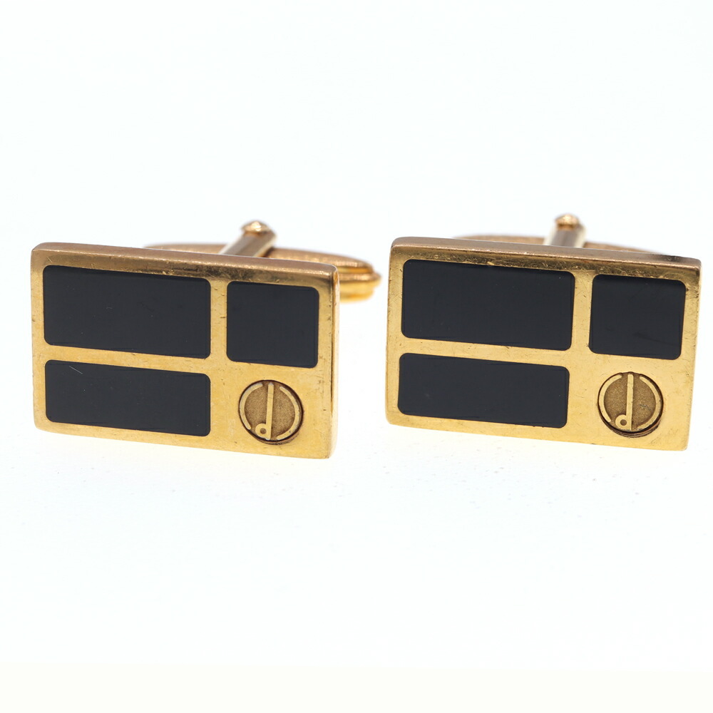 ダンヒル カフス ゴールド ブラック メタル 中古 スーツ ビジネス フォーマル カフリンクス カフスボタン メンズ拍卖