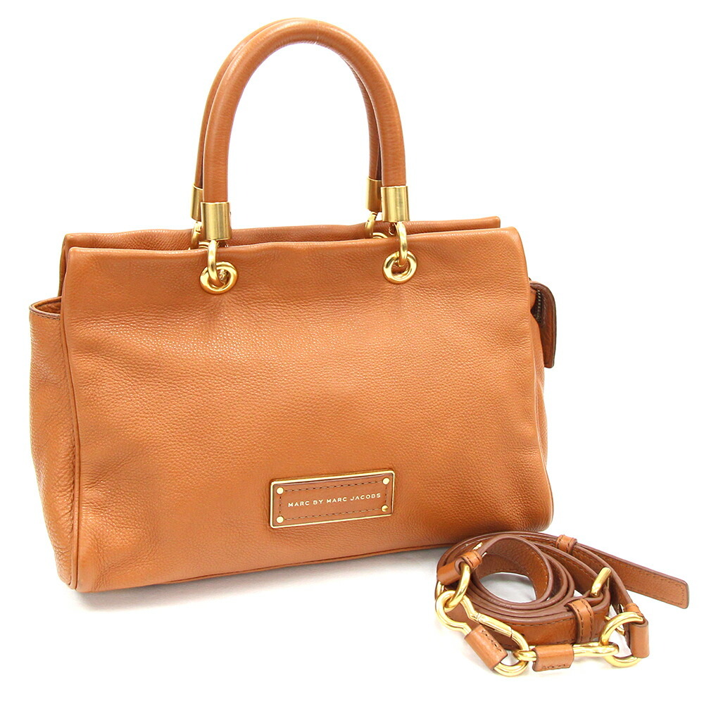 マークジェイコブス 2WAYハンドバッグ M0001345D ブラウン レザー 中古 ショルダーバッグ 斜め掛け 肩掛け ロゴ拍卖