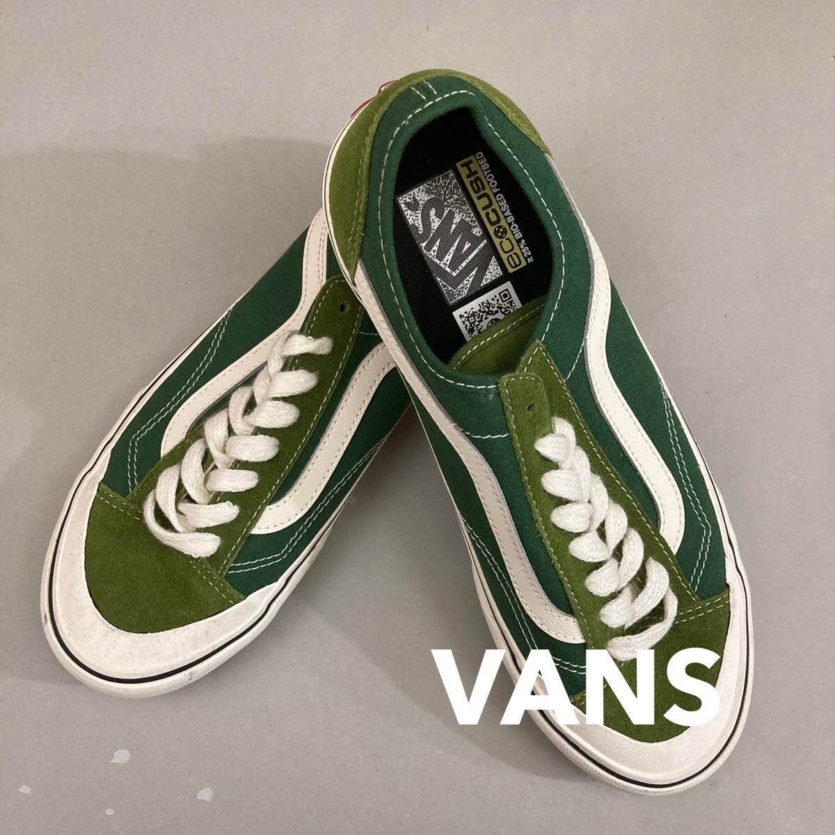 【新品未使用】バンズ VANS スタイル36 ローカットスニーカー さくらんぼ チェリー Decon SF Olive Green メンズ グリーン 27.5cm 〆◆拍卖