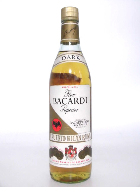 【L2】バカルディ ダークラム アンバーラベル 90年代 旧ボトル【BACARDI DARK RUM AMBER LABEL】拍卖