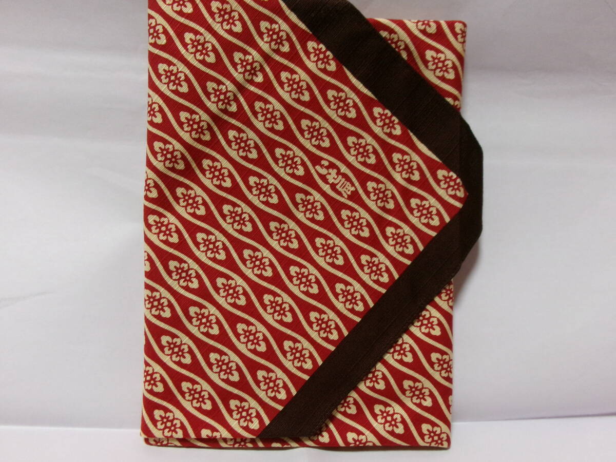 未使用品 いせ辰 綿大風呂敷 立湧 エンジ拍卖