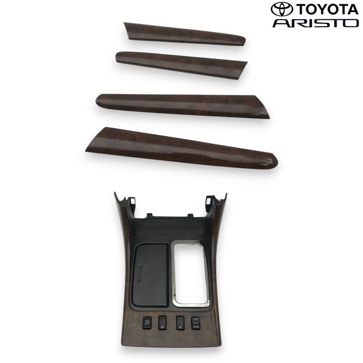 ☆希少!! 絶版品!! トヨタ アリスト JZS161 JZS160 純正 ドアトリム センターパネル シフト 木目調 ウッド 5点セット 即決☆拍卖