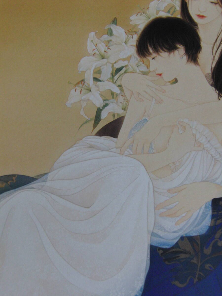 松浦シオリ、「装画 秘めゆり」、希少画集・額装画、日本製・新品額縁にて額装致します、状態良好、日本人画家、美人拍卖