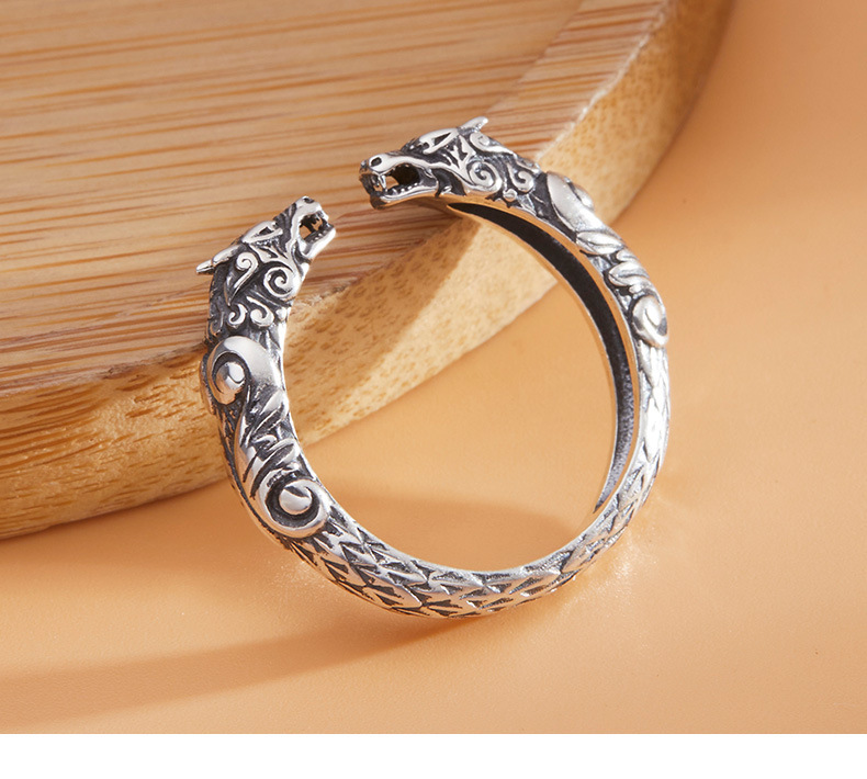 1円スタート ◆超美品 リング 指輪 シルバー925 龍 動物 ドクロ アクセサリー メンズ レディース 男女兼用 フリーサイズ 超希少 調整可能拍卖