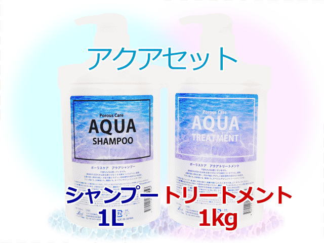 アクアシャンプー1L&アクアトリートメント1kg 地肌スッキリ 髪しっとり Porous Care ほのかなラベンダーの香り ヘアサロン専売品拍卖